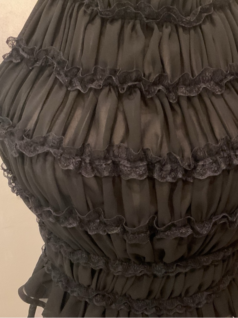 Black Sheer Tiered Maxi Skirt - Picture 4 of 16